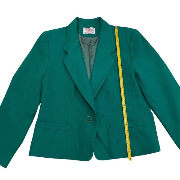 Vintage Pendleton Wool Blazer | Emerald Green, Made in USA, Collectible Rare - Picture 8 of 11